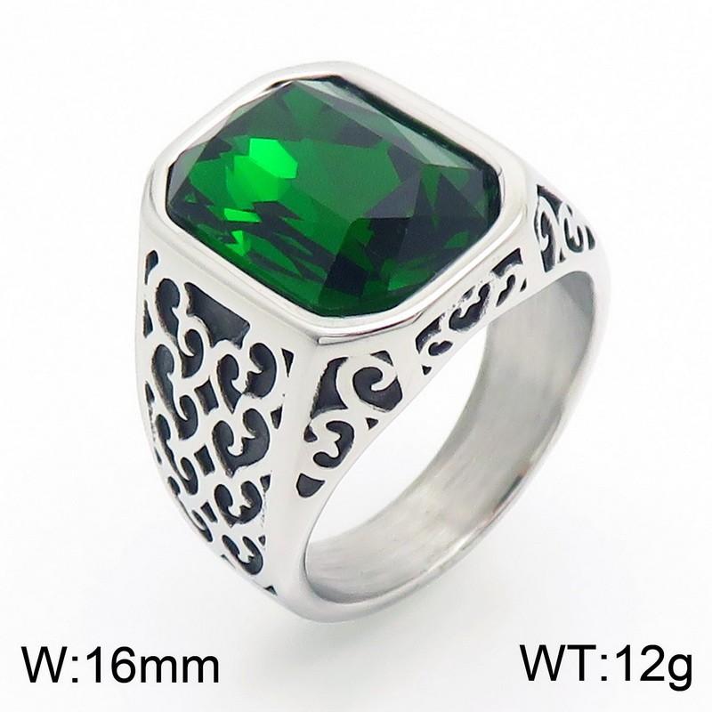 Source Retro Viking Jewelry, Palace Style Luxury Gemstone Engraved Stainless Steel Men'S Ring