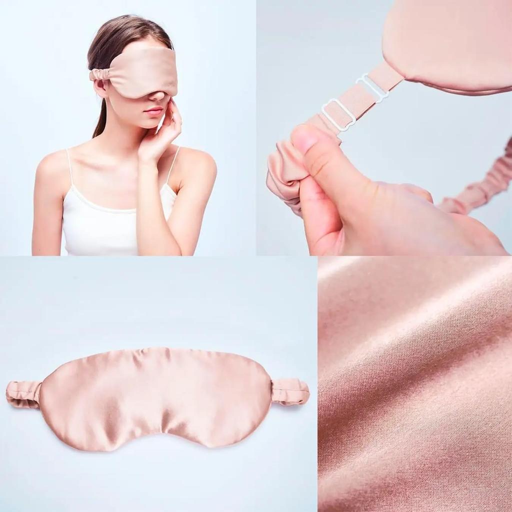 Gently Protect Your Eyes with Cojit Silk Shiny Night Eye Mask with Adjustable Elastic Strap and Reduces Eye Dryness and Chafing While Piece Silk
