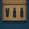 BLUE skin care set with face and emulsion kit for skin organic for men with dry or sensitive and pore BLUE TRIAL KIT (Blue) 1-week wash, lotion,