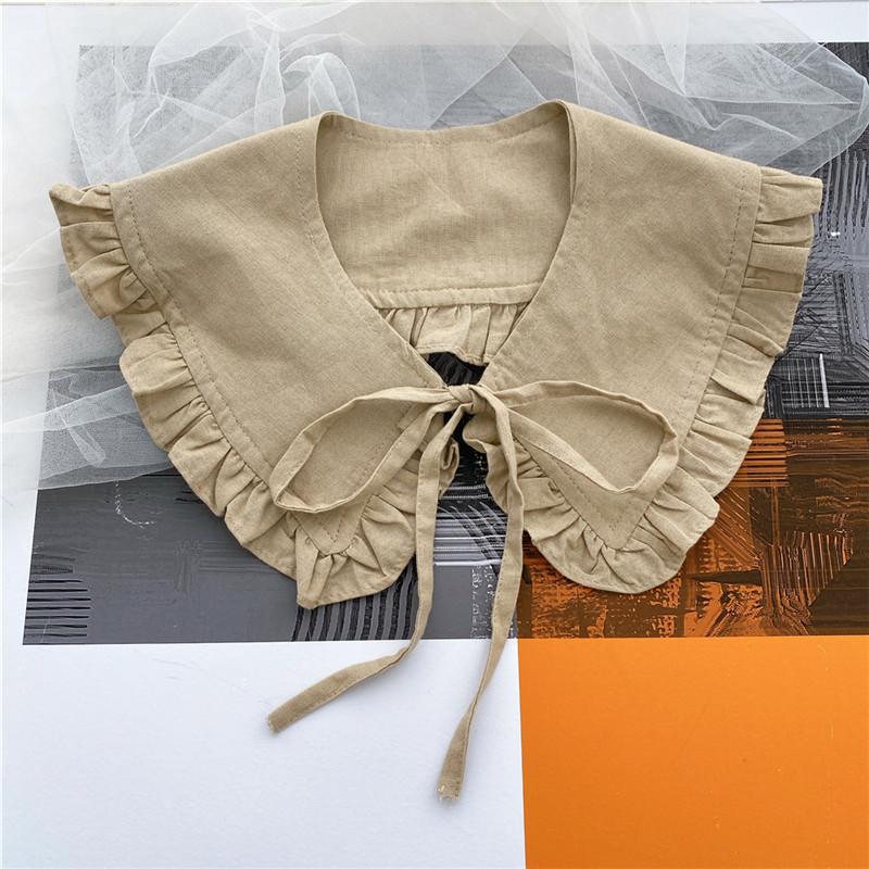 Women Solid Shirts Blouse Sweaters Detachable Collars Shawls Hollow Neckerchief Decoration Fake Collar Tie Scarf Accessories