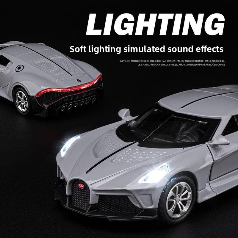 Car Bugatti Model 136 Alloy Toy Children Sound Light Playroom Gifts Collecting