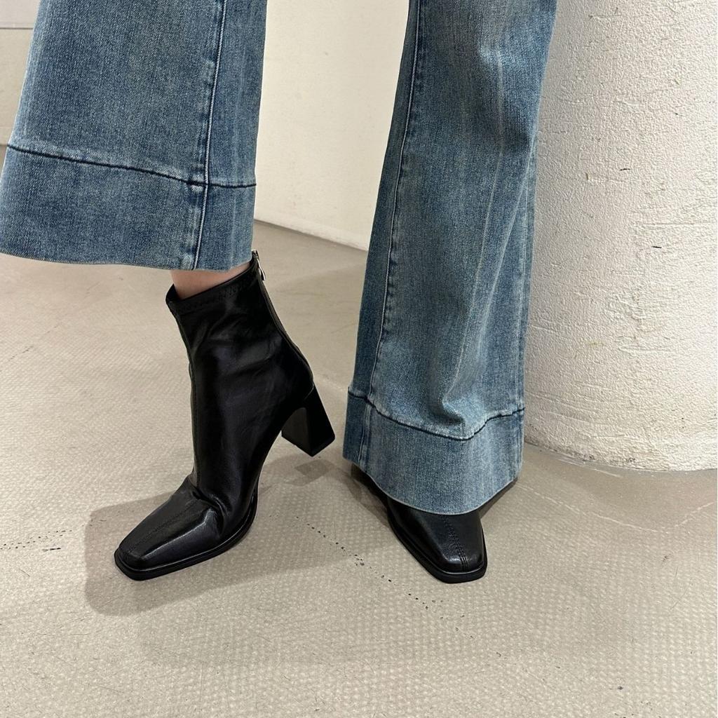 Coarse heel short boots women's autumn and winter new women's boots square head short boots high heels Martin boots