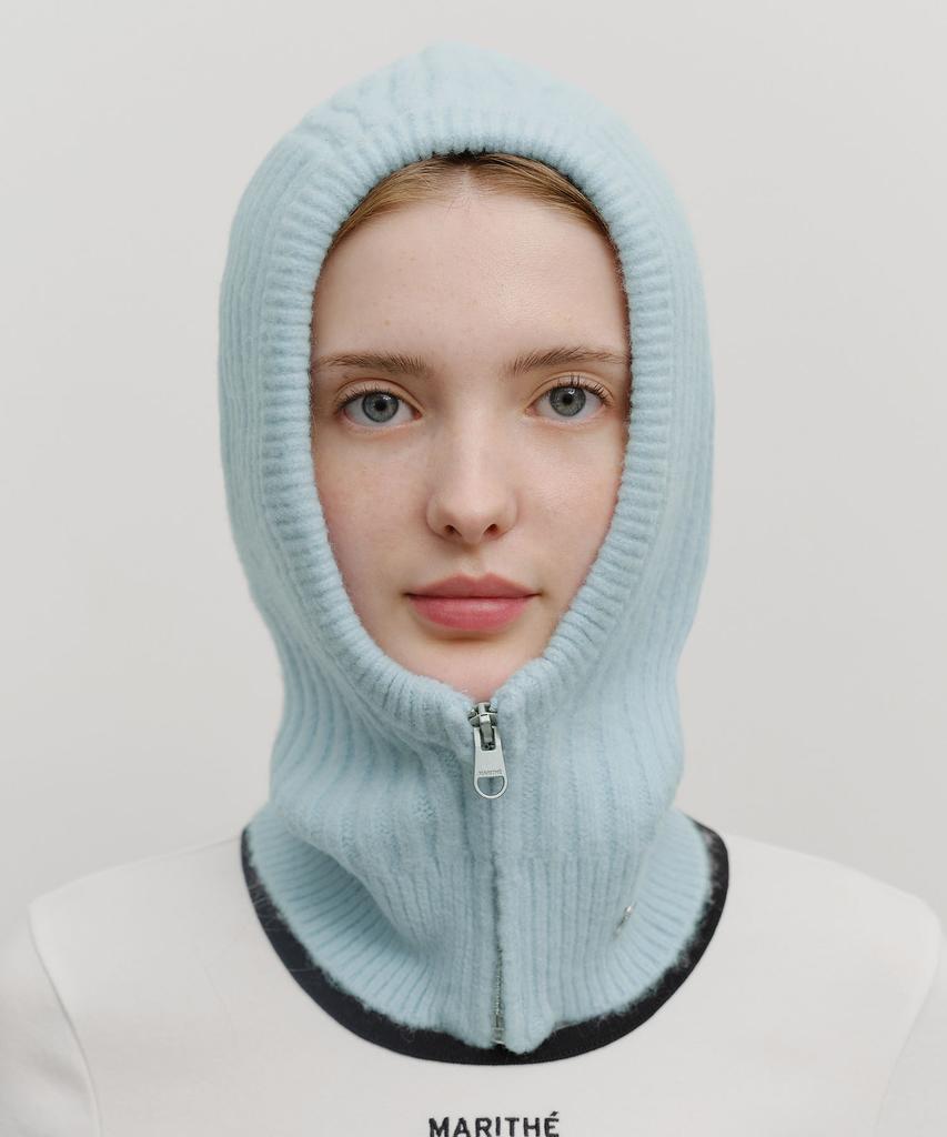 Malittepeulangsowajeobeo Circle Logo Zip Up Balaclava Sky Blue