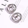Fashion Exaggerated Circle Stud Earrings, Punk Style Geometric Earrings, Metal Ear Jewelry