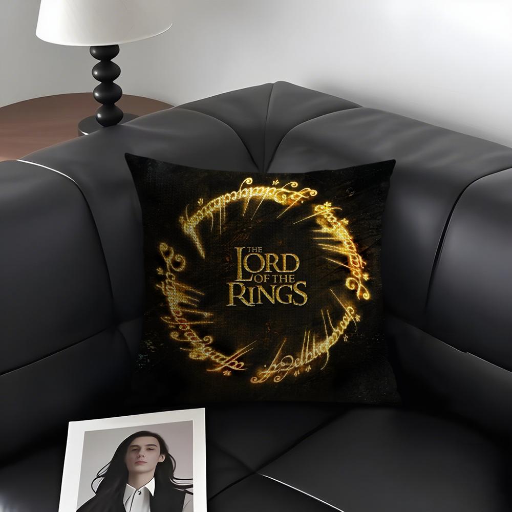 The L-Lord Of The Ringss Movie Cushion Cover Natural Linen Organic Fabric Double-Sided Printing Sofa Home Decor Gift Pillow Case