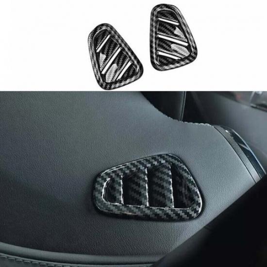 -23 Fit For Benz C-Class Cover Trim Dashboard Side Outlet Vent Carbon Fiber