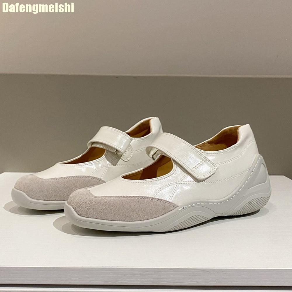 Fashion Cowhide Fashion Casual Ballet Shoes Flats 3Cm/6Cm Height-Enhancing Women 2025 New Summer White/silver Mary Jane Shoes