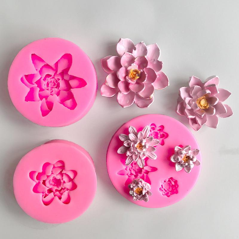 3D Lotusblumen Silikonform DIY Küchen Backwerkzeug Schokolade Fondant Kuchen Dekoration Geburtstag Hochzeitsparty Backform