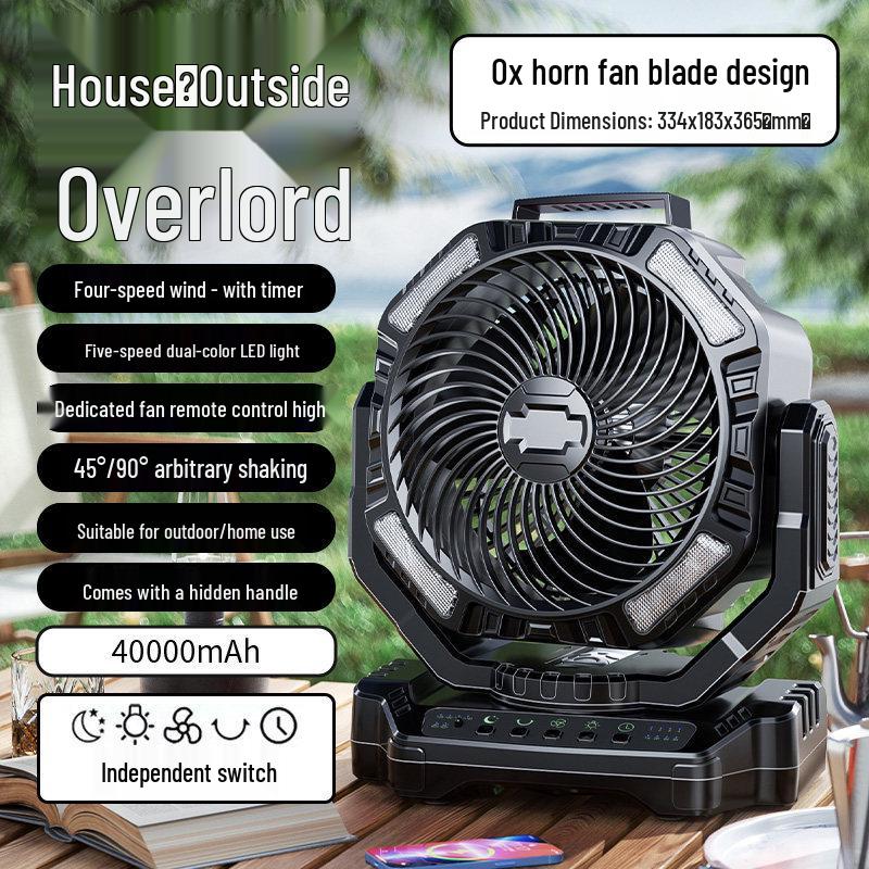 Portable Outdoor Camping Fan with Long-Lasting Battery - Oscillating Electric Fan for Fishing & Camping