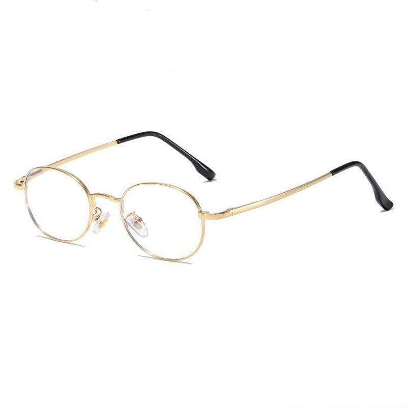 Vintage Anti-Blue Light Glasses Women's Oval Metal Frame Brand Designer Fashion Y2K Woman Metal Optical Frames Computer Glasses