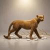 Flocked Panther Statue Matte Leopard Sculpture Decorative Wildlife Art Elegant