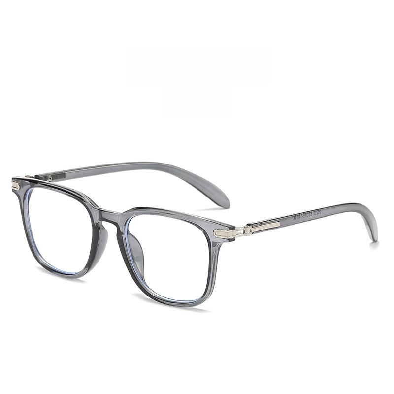Retro Wood Grain Square Eyeglasses Frame For Men And Women With Blue Light Blocking In Classic Black