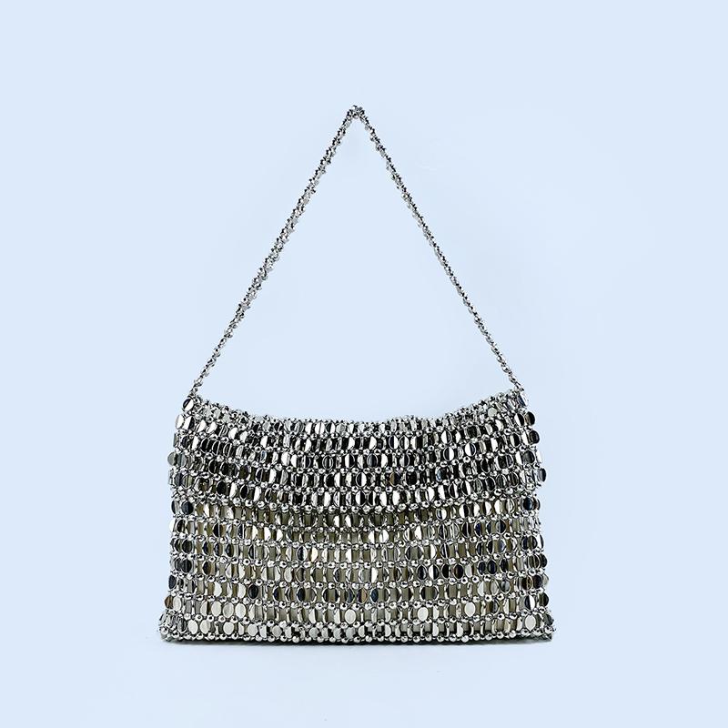 Retro metāla sudraba sequin soma sieviešu