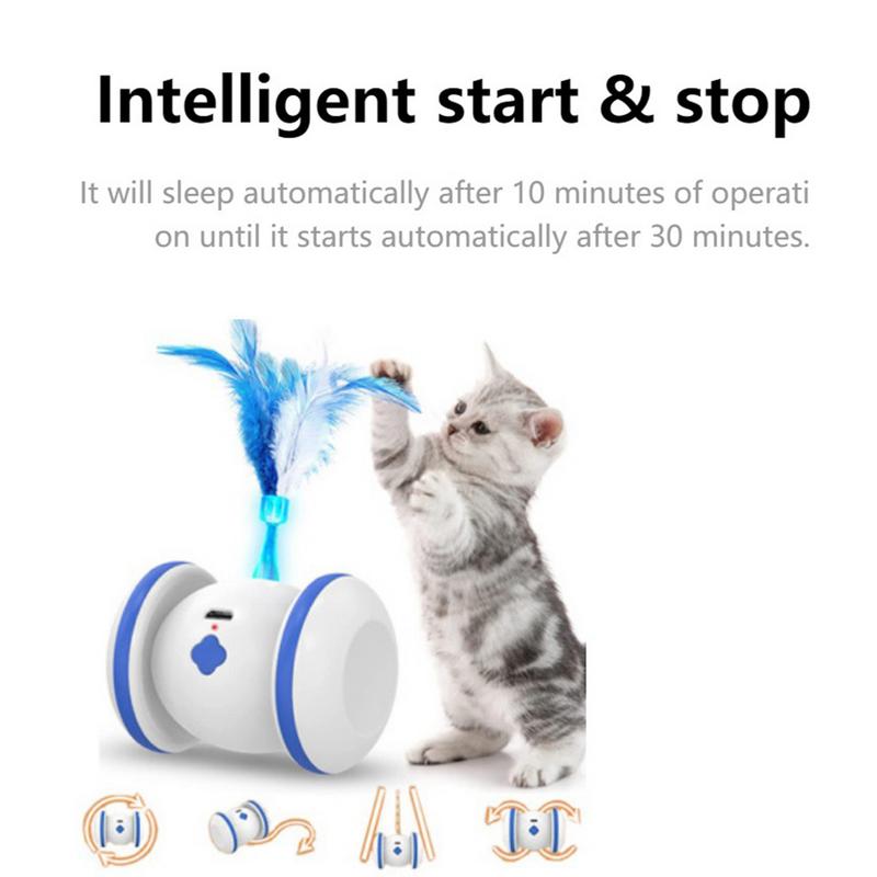 Automatic Moving Toy Automatic Kitten Toy With Feather Interactive Cat Toys Smart Electric Cat Toys Rechargeable Automatic Cat