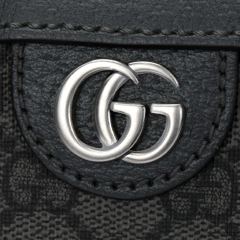 Gucci Ophidia Silver Logo Zipper Canvas And Leather Trim Crossbody Bag Men bags Gray 699439-UULHK-8576