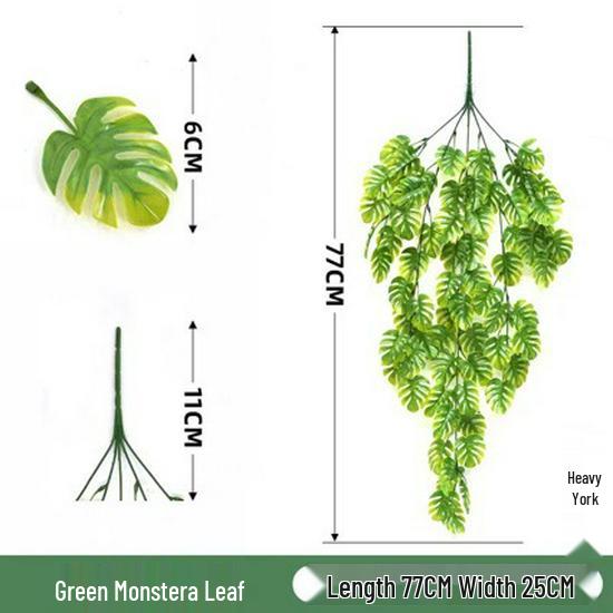 69-Mesh Turtle Back Leaf Artificial Flower Vine Wall Hanging Decoration