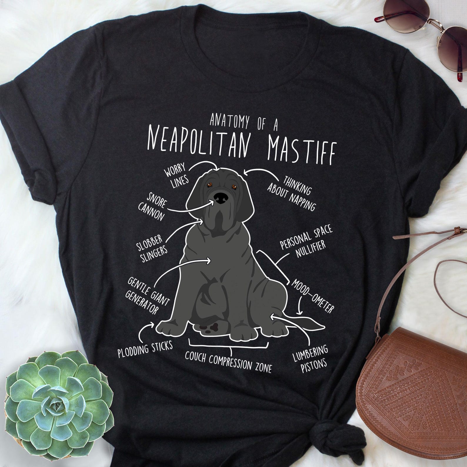 Neapolitan Mastiff Shirt, , , Cute Black Neo Mastiff T-shirt, Funny Dog Lover Gift, Pet Tee, Dog Mom, Dad, Mastino Napoletano 150