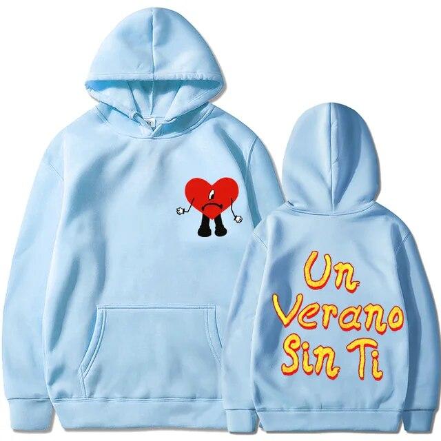 2022 New Bad Bunny Unisex's Women's Printed Hoodie Fashion Street Hip Hop Hoodie Sweatshirt Unisex High Quality Hot Sale Hoodie Unisex