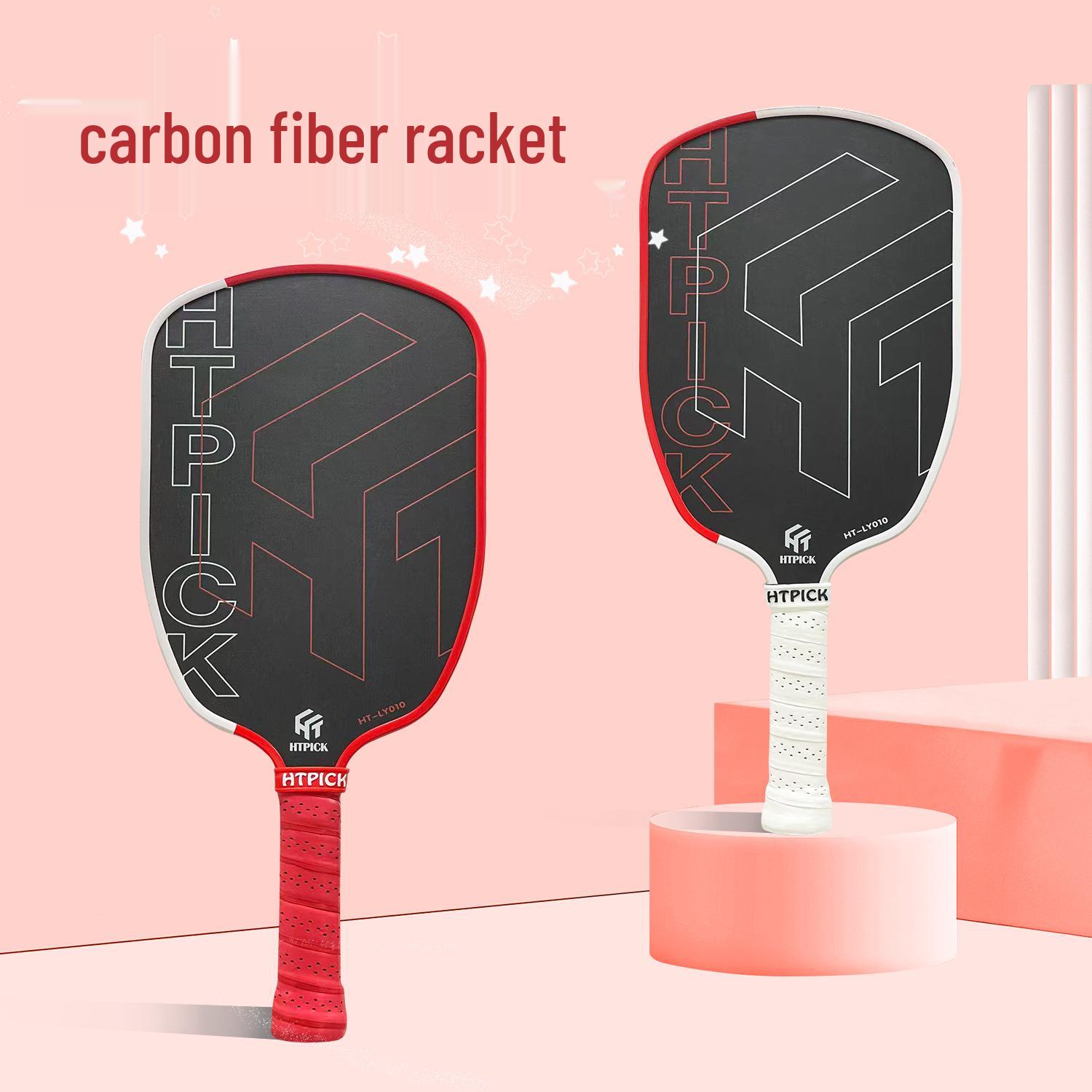 HTPICK Professional Carbon Fiber T700 Pickleball Paddle Set bianco