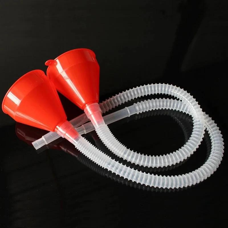 2Pcs Car Refueling Funnel with Detachable Hose Tube Engine Oil Gasoline Filter Transfer Funnel for Car Motorcycle Refueling Tool