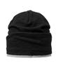 Eondeokeonteulol Cool Two-Tone Color Block Cotton Long Loose Fit Hat Beanie / Layered Slub / Black