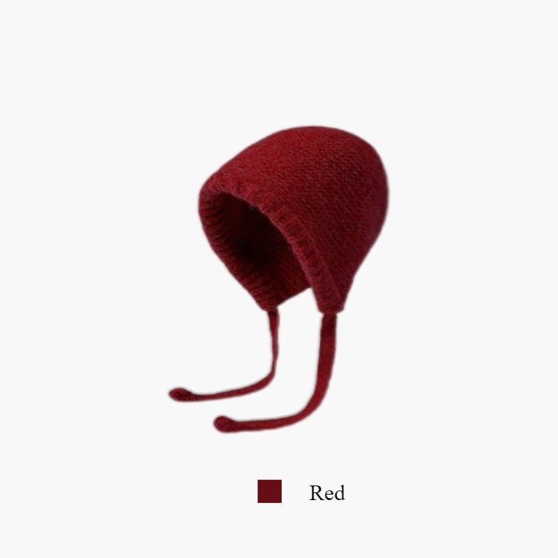 

Autumn and Winter Warm Woolen Hat, Ethnic Style Ear Protection Sleeve, Knitted Hat, Can Be Used As A Handbag червоний