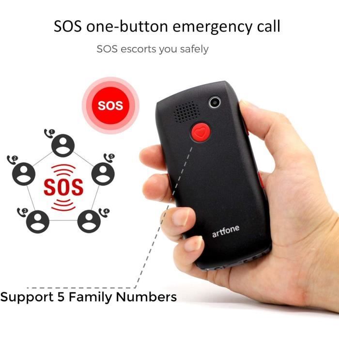 Artfone Mobilní telefon pro seniory Odemčený C1 Senior Černý