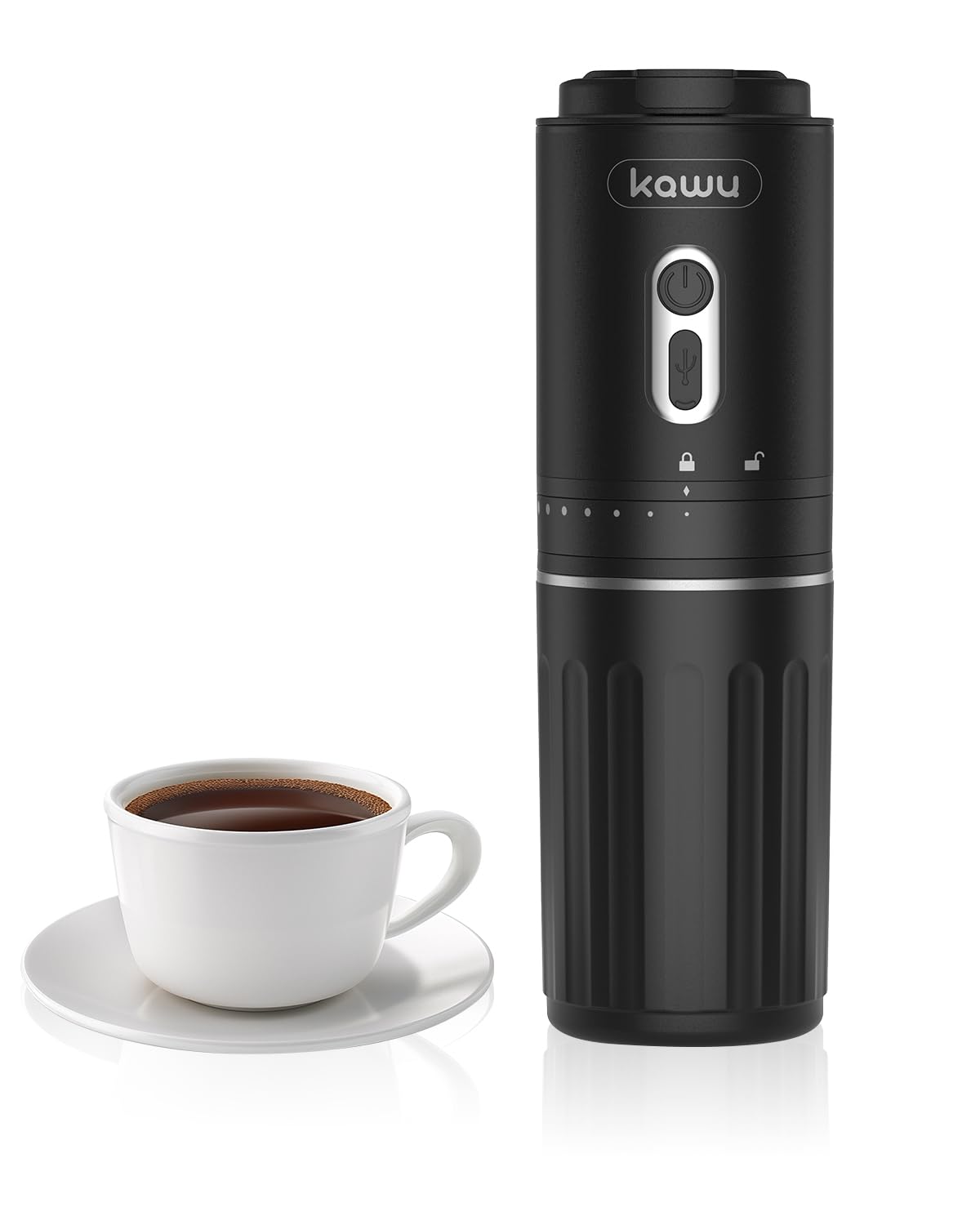 

Electric Coffee Grinder Coffee Maker [3-in-1 Cup, Filter, Coffee Bean Grinder] Amenity Maker Portable Compact Black