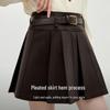 Qiusui Yiren Pleated A-Line Short Skirt