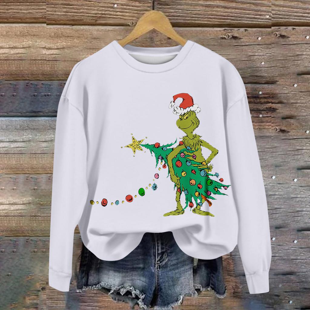 Women's Casual Round Neck Long Sleeve Valentine's Day Printed Pullover Top