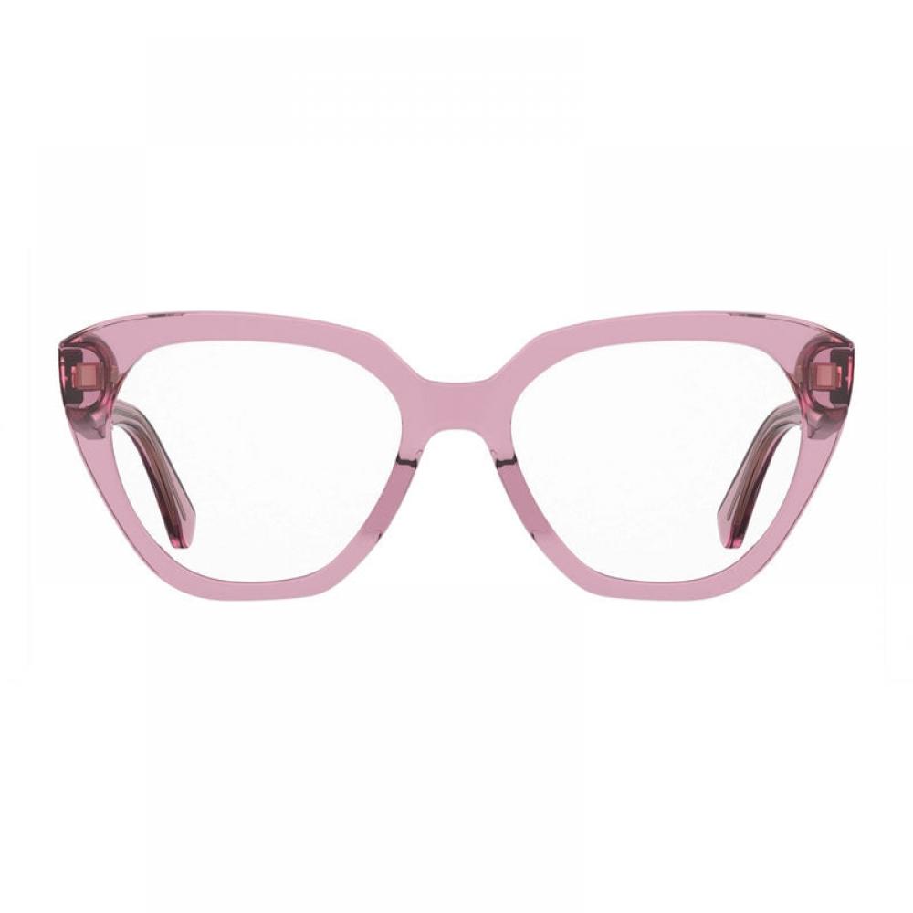 Moschino Eyeglasses Cat Eye Full Rim  Transparent Pink Frame And Clear Demo Lens Lens Mos6280mu100 Pink