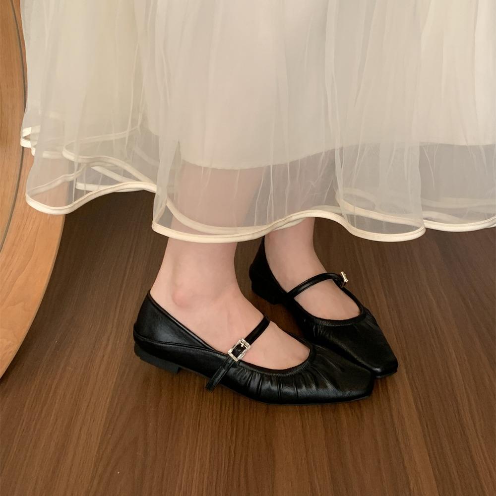 2026 Spring Silvery Women Mary Jane Shoes Comfort Street Style Soft Sole Female Dress Flats Shoes