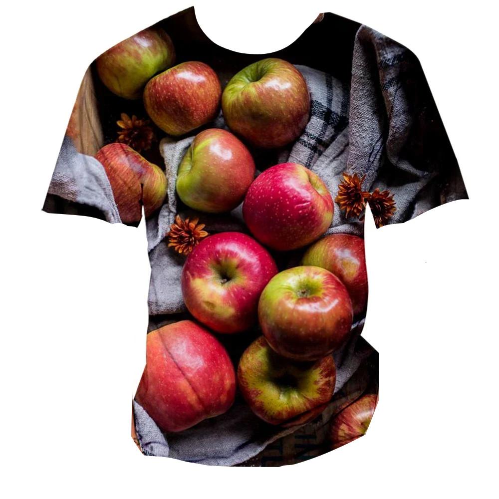 Apple Fruit 3D Print Kids Short Sleeve Tee Round Neck Daily Weekend Outdoor Gathering Casual Top
