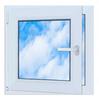 PVC langas baltas 60x60 KAIRĖS naujas 600x600 mm atverčiamas ir atidaromas RU dvigubo stiklo paketas