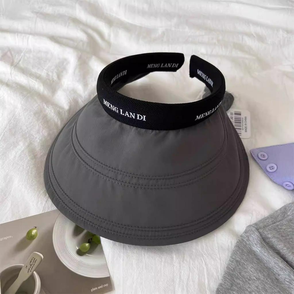 2025 summer sunshade UV protection empty top sunscreen hat women's big edge outdoor breathable headband sun hat