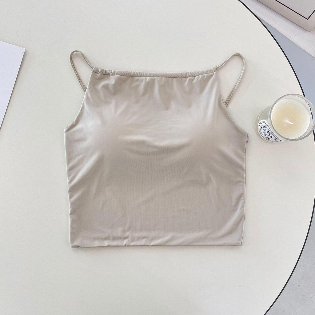 Ice Silk Strapless Camisole with Chest Pads – Women's Summer Inner & Outerwear, Backless Style