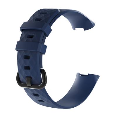 Fashion Prism Grain Watch Strap No Skin Allergy Watch Band for Fitbie Charge 3   Midnight Blue