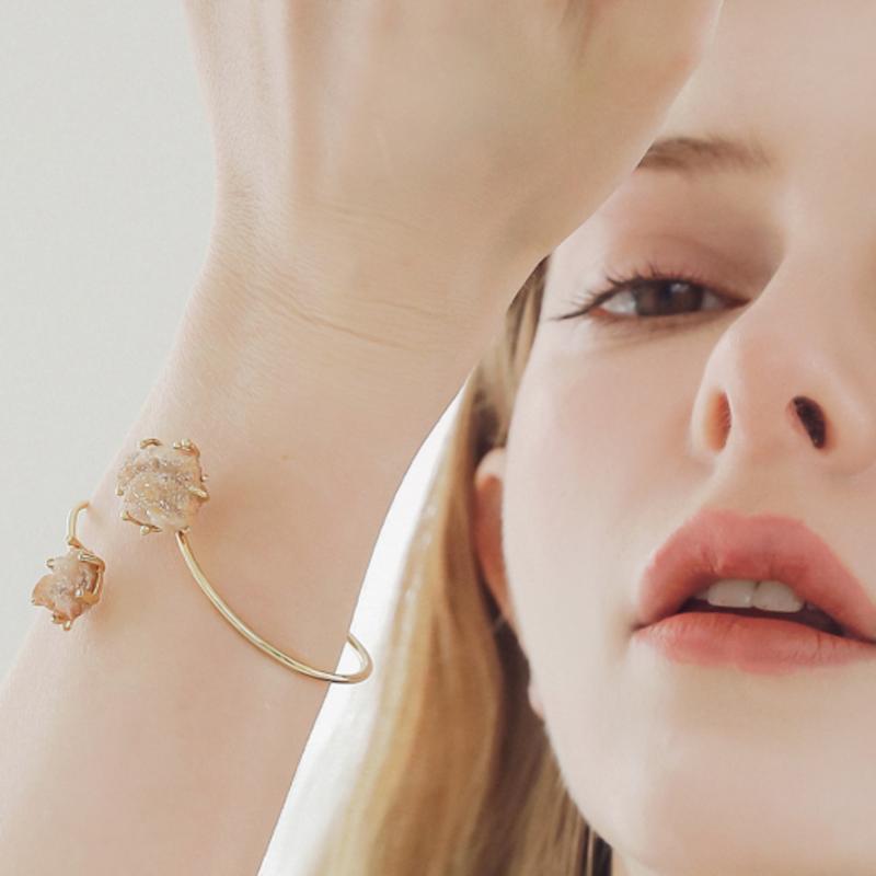 

J.Lauren Amethyst Peach Crystal Gold Bangle Bracelet B0928 Pitch correction