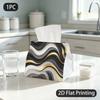 1pc Tissue Box, Modern Abstract Wavy Lines Luxurious Elegance Pattern, 2D Flat Printing, Dust Blocking, Built To Last, Tissue Container, for Sleeping