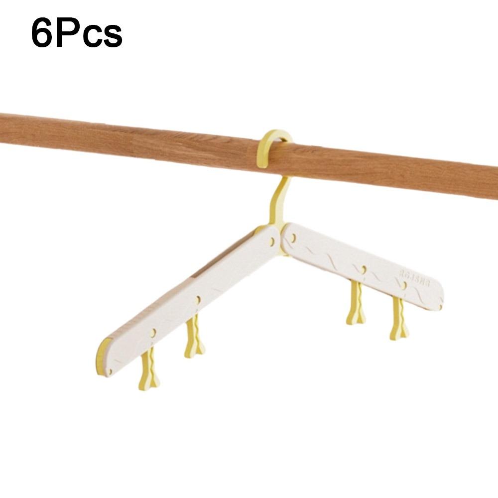 6Pcs Space Saving Foldable Travel Hangers Anti-Slip Clothing Storage Hangers  Wardrobe