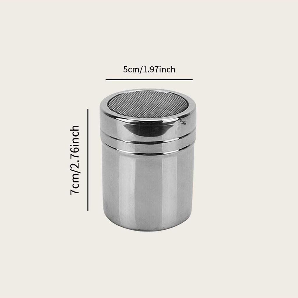 1pc-Stainless Steel Chocolate Shaker Cocoa Flour Coffee Sifter Coffee Stencils Template Strew Pad Duster Spray Cafe Accessories