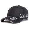 Gorras de Béisbol Bordadas con Letras Unisex 'Never Give Up' para Primavera y Otoño, Ajustables, Casuales para Exteriores, Sombrero Protector Solar, Gorra Deportiva
