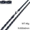 Hip-hop Style Vacuum Plating Black Titanium Steel Men's and Women's Winding Ladder Twist Necklace