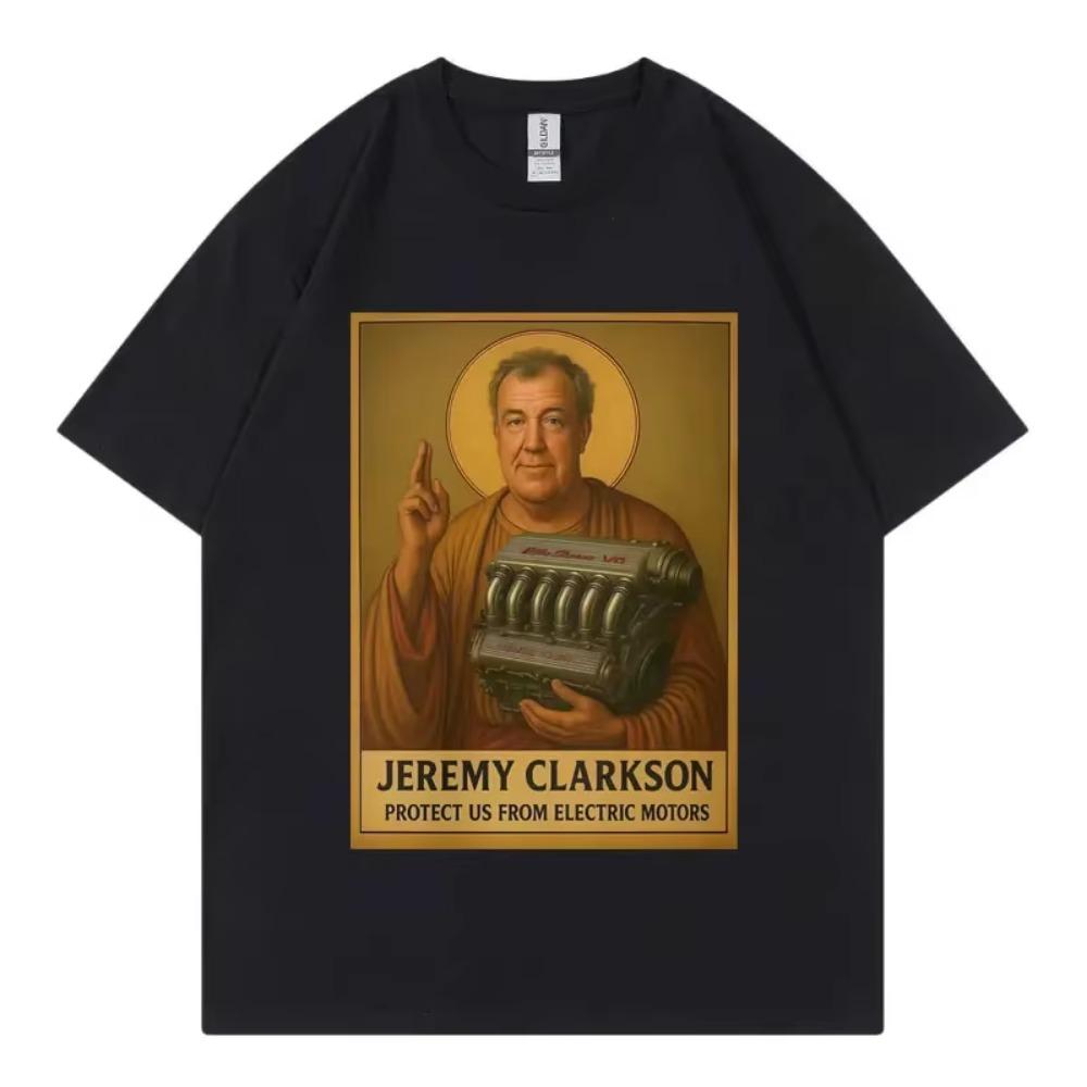 Jeremy Clarkson Protect Us From Electric Motors T-shirt Top Gear Funny Meme Graphic T Shirt Unisex Casual Fashion Loose T-shirts