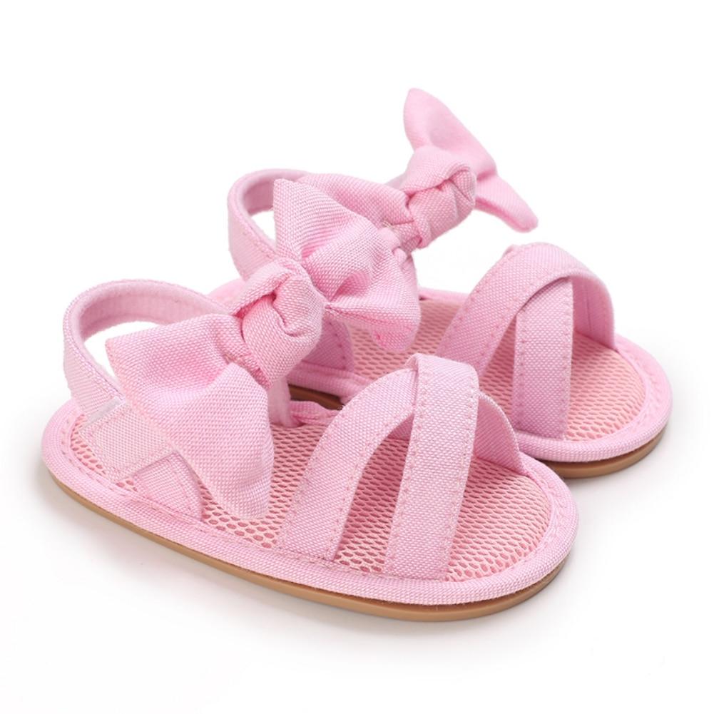Sommer Kleinkind Baby Mädchen Bogen Sandalen Casual Strand Schuhe Anti-Slip Neugeborenen Kleinkind Prewalker Lauflernschuhe 0-18M