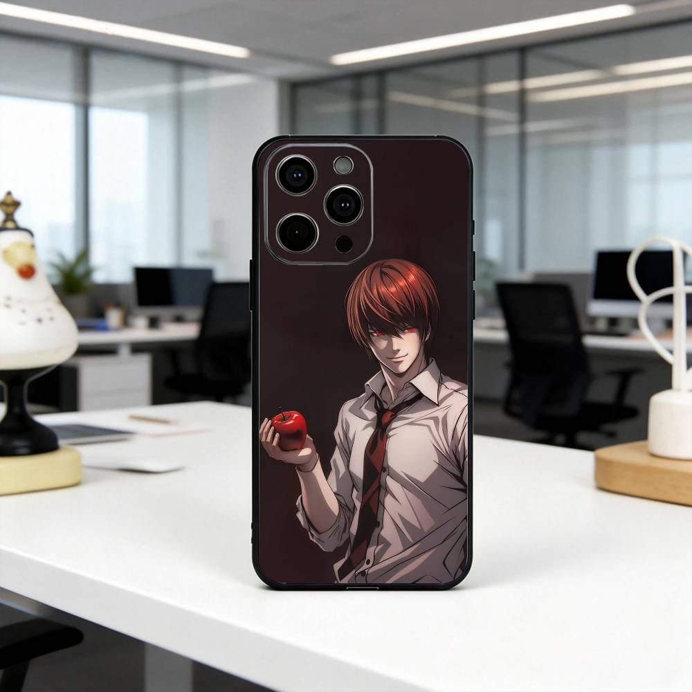 

D-Deaths N-Notes L-Light Y-Yagami K-kira Phone Case For iPhone 17, 16,15,14,13,12,11 Plus,Pro Max, Others Soft Black Cover iPhone16promax
