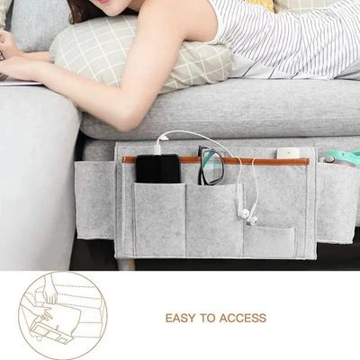 Useful Hanging Caddy Bedside Couch Storage Organizer Bed Holder Felt Pockets Sofa Organizer Pockets Holders Bedside Storage Bag