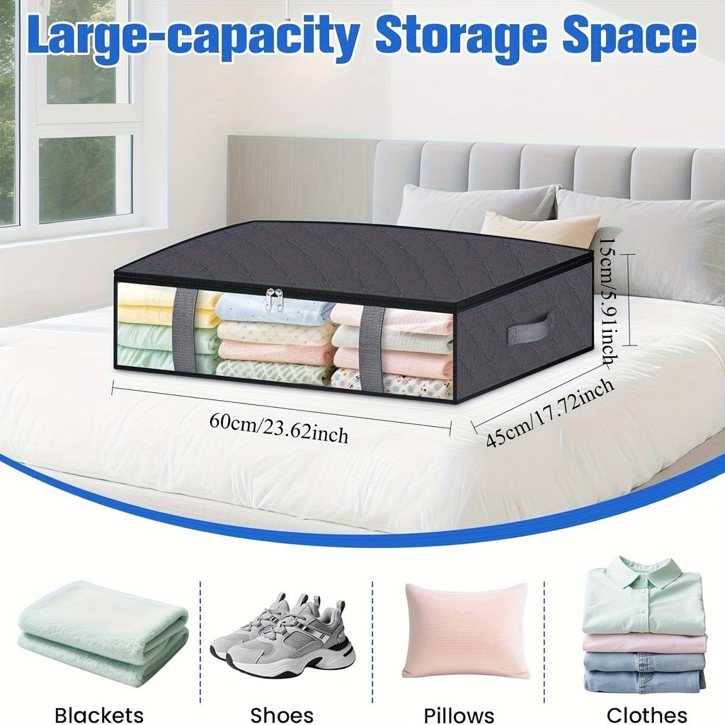 1pc Under Bed Storage Containers Blanket Storage Bag Shoe Storage and Organization Space-Saving Bedding Organizer for Bedroom
