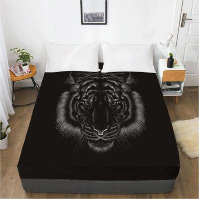 Matratzenbezug Spannbettlaken mit Gummiband Bettwäsche Bettwäsche Queen King Size Bettlaken 90/150/160 x 200 cm schwarzes Pferd