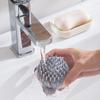 2pcs Bath Body Brush Round Shaped Fine Teeth Rich Foam Deep Cleansing Silicone Shower Brush Grey Pink